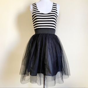 Stripe tulle ballerina dress